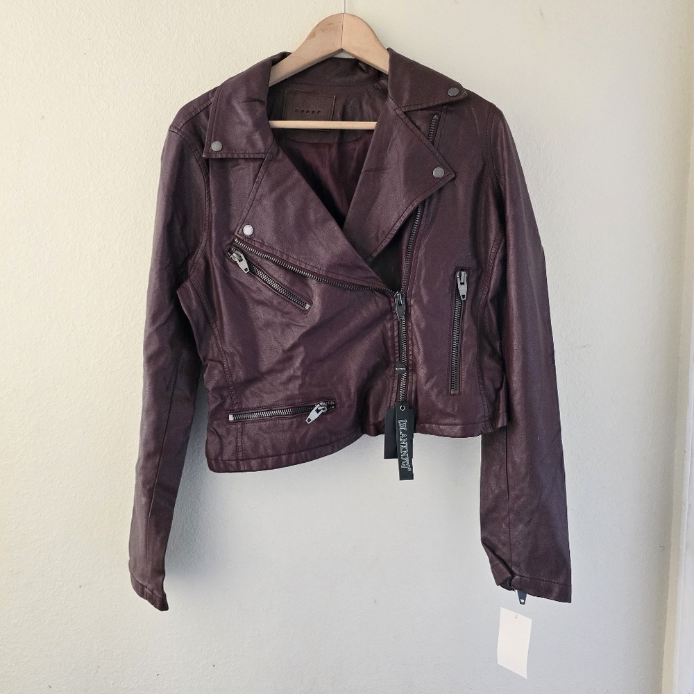 BlankNyc Burgundy Faux Leather Jacket M